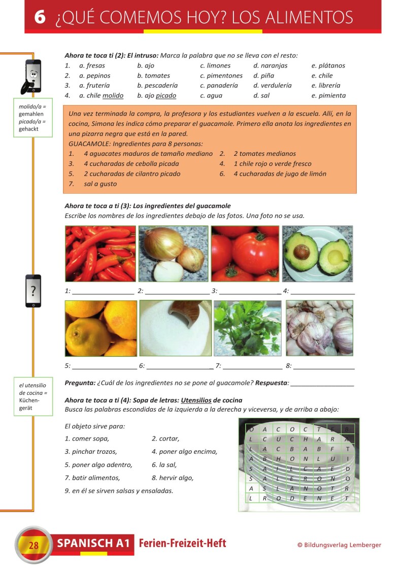 Spanisch – Ferien-Freizeit-Heft A1