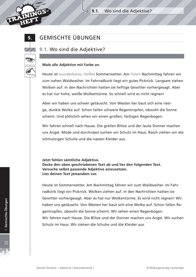 Genial! Deutsch – Trainingsheft Adjektive – Sek 1