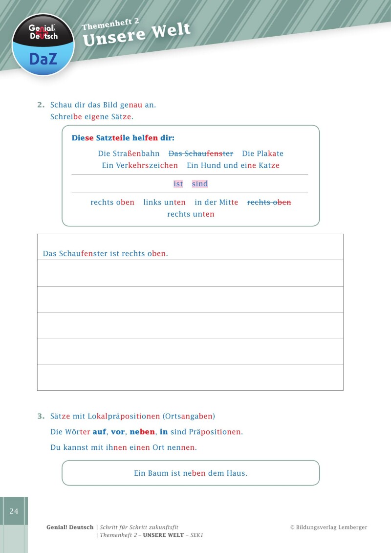 Genial! Deutsch DAZ - Schritt für Schritt zukunftsfit - Schulbuch - Themenheft 2 Sekundarstufe 1 - silbierte Ausgabe: Unsere Welt