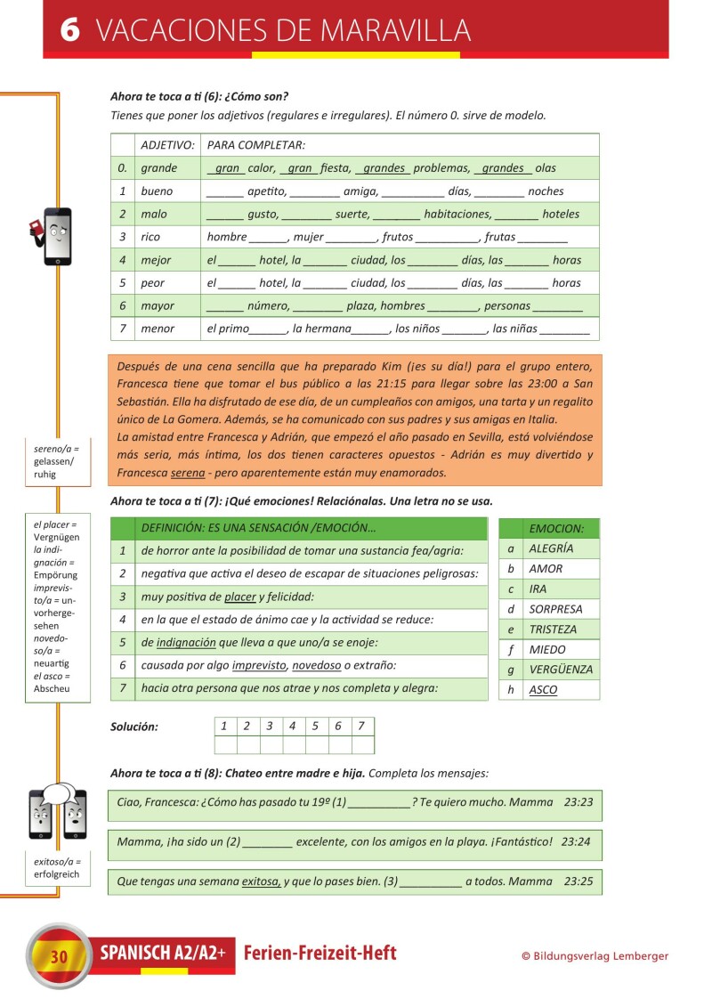 Spanisch – Ferien-Freizeit-Heft A2/A2+