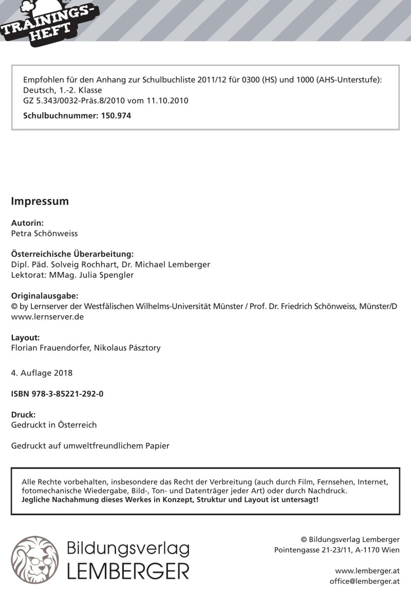 Genial! Deutsch – Trainingsheft Auslautableitung – Sek 1