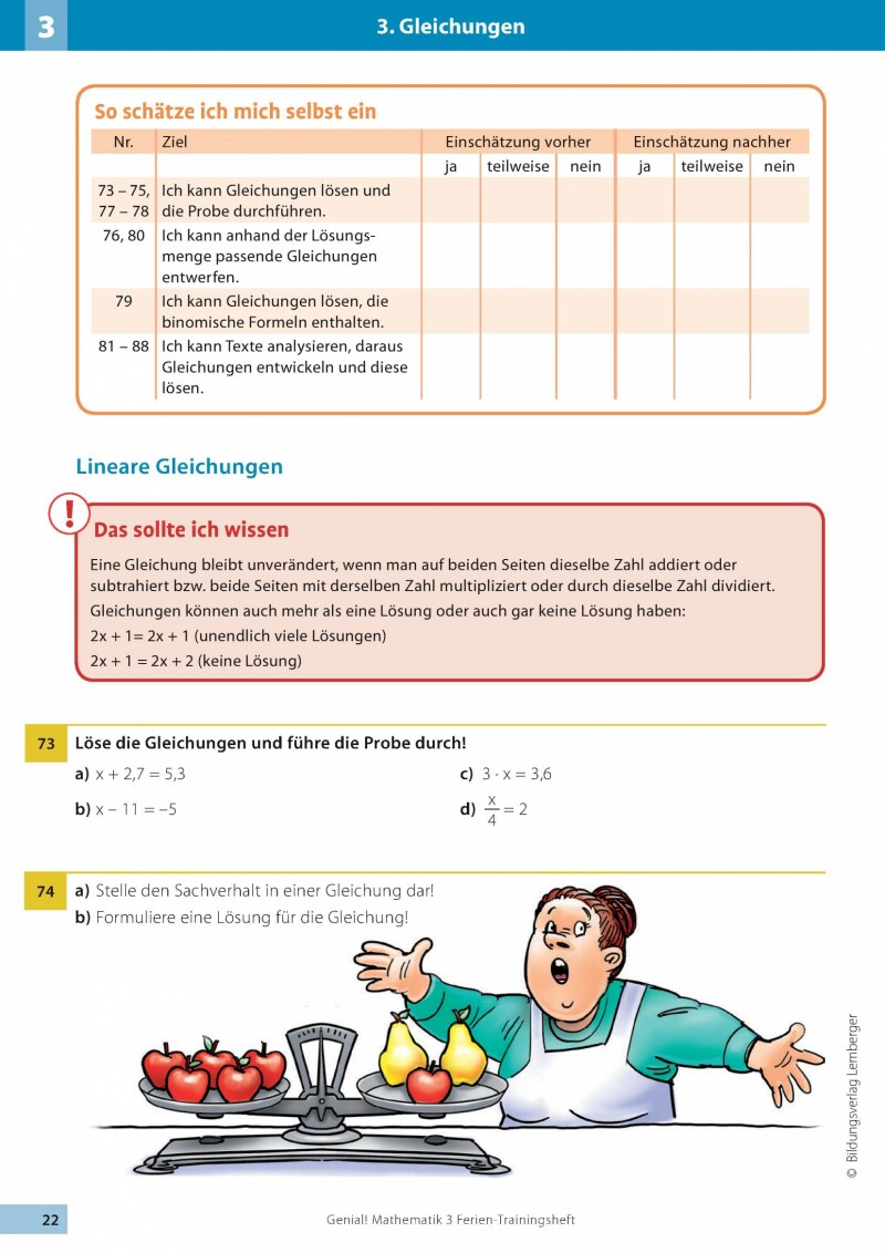 Genial! Mathematik 3 - Ich kann's!: Ferien-Trainings-Heft