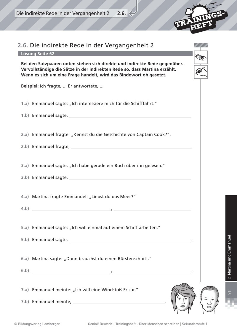 Genial! Deutsch – Trainingsheft Über Menschen schreiben: Schriftlich erzählen – Sek 1