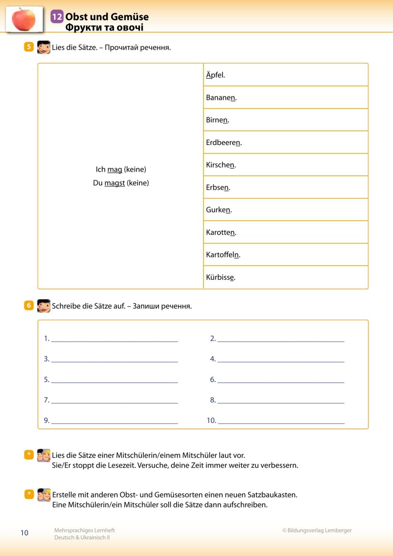 Trutnovskys sprachsensible Lernmaterialien für DaZ – Mehrsprachiges Lernheft 2 – Deutsch & Ukrainisch