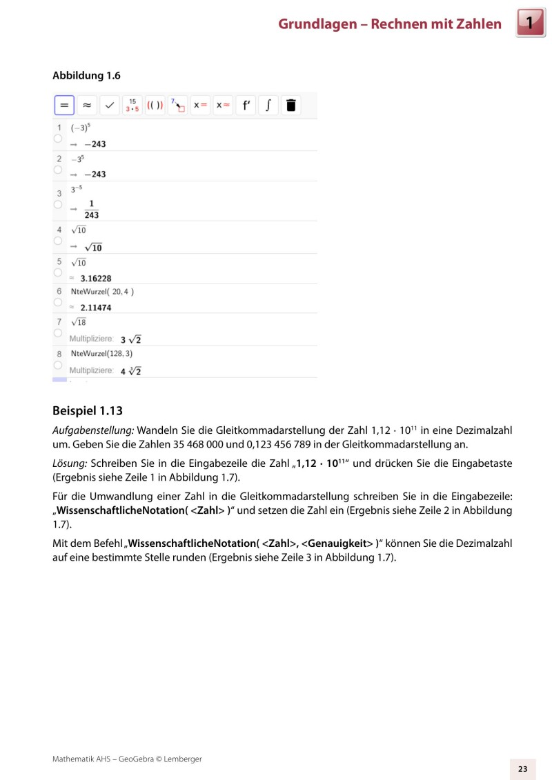 Mathematik AHS Oberstufe – Geogebra