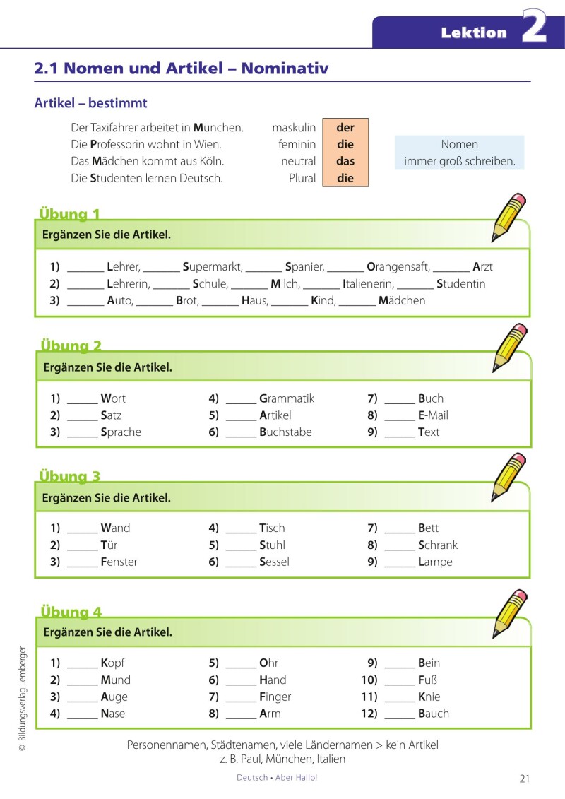 Deutsch - ABER HALLO! Grammatikübungen Grundstufe