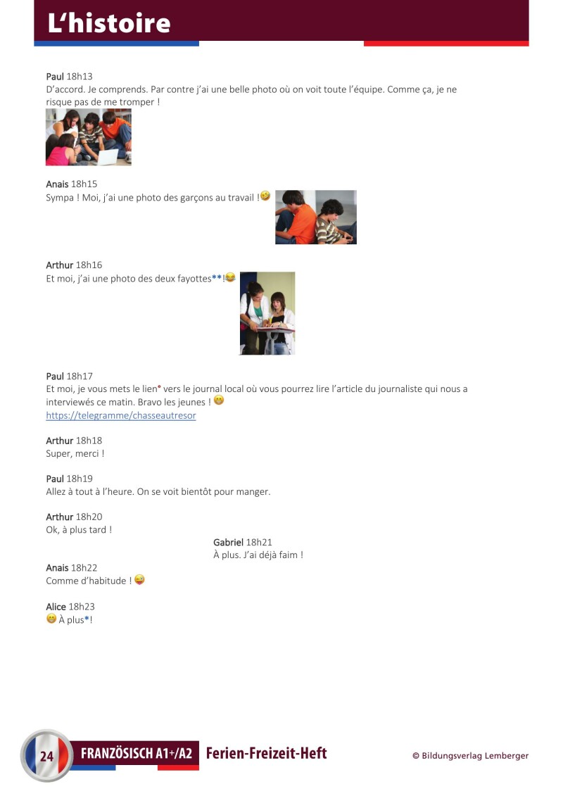 Ferien-Freizeit-Heft Französisch A1+/A2