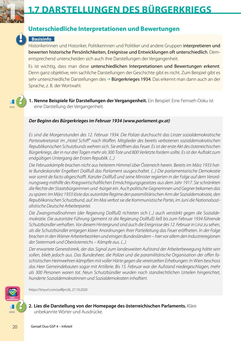 Genial! DUO Geschichte 4 - Info-Teil