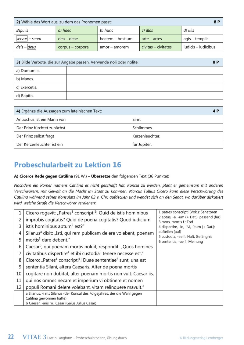 Vitae 3 / Probeschularbeiten