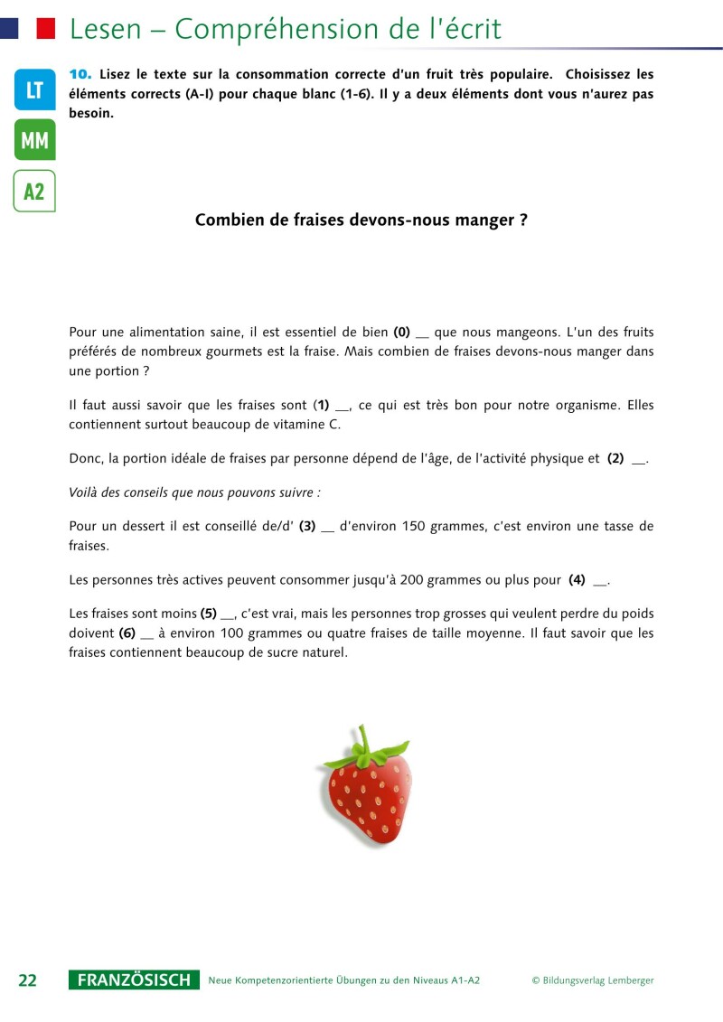 Französisch – Kompetenzorientierte Übungen zu den Niveaus A2-B1-B2 mit Übungen zu literarischen Texten im Anhang