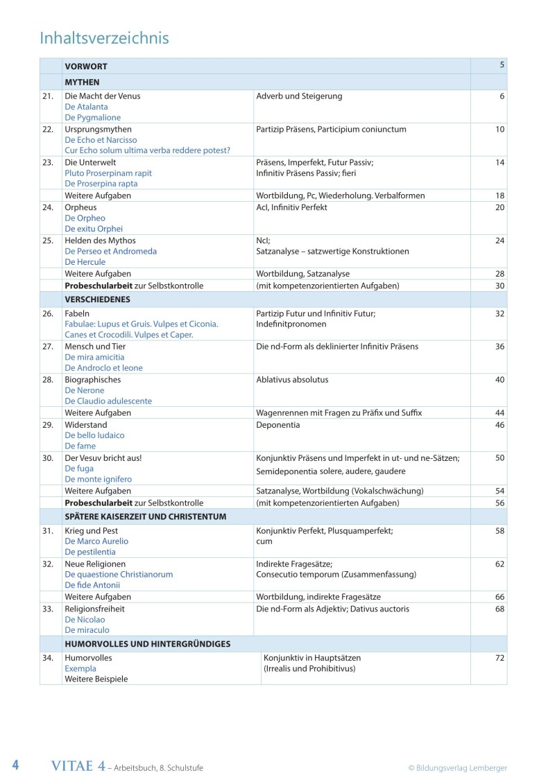 Vitae 4 / Schulbuch für die 4. Klasse Unterstufe v1.1