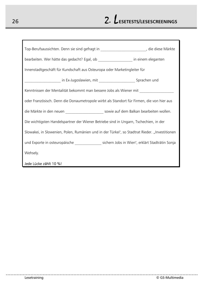 Kompetenz Lernen® - future training - Lesetraining