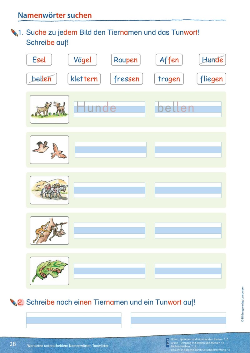 ABC der Tiere 2 - Schulbuch Kompaktausgabe: Spracharbeitsheft A (1. Semester)