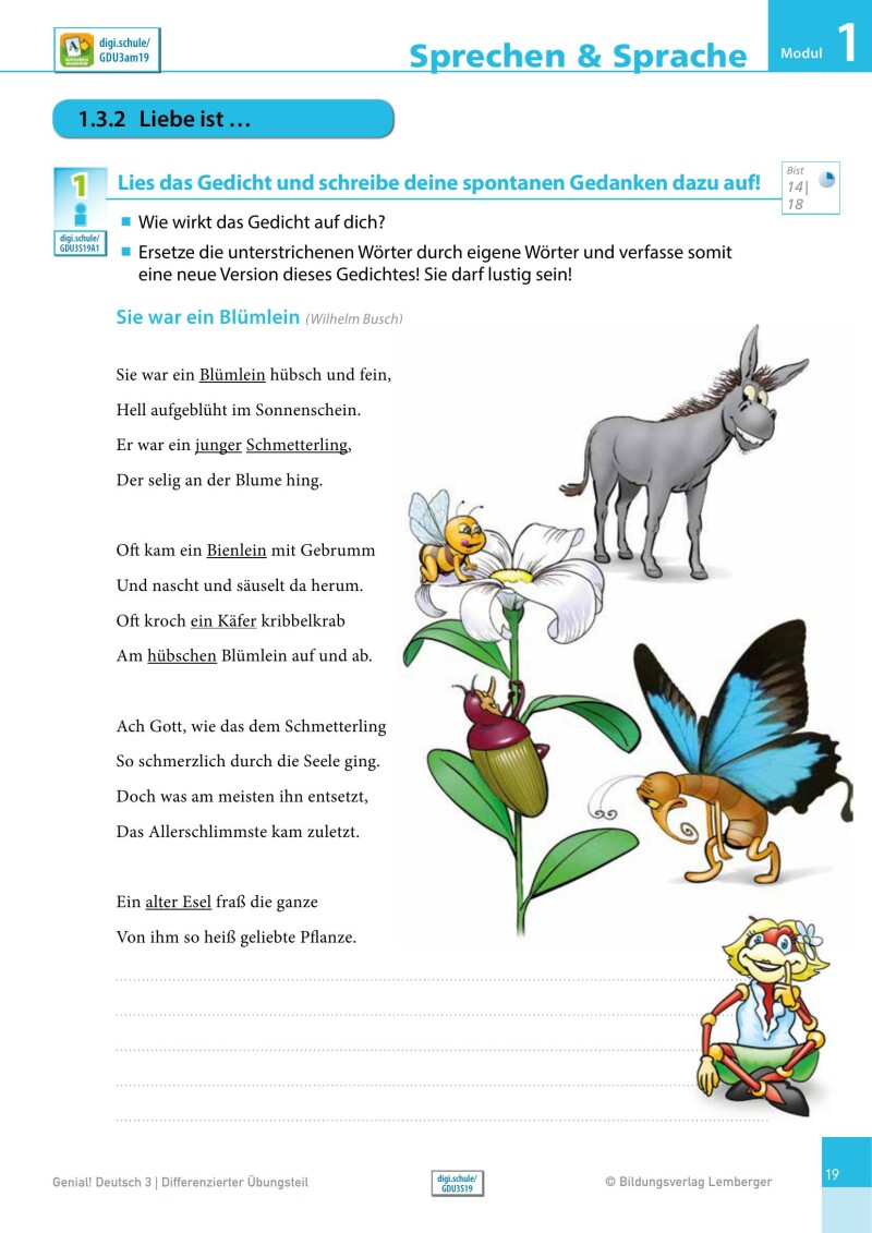 Genial! Deutsch 3 - Sprachbuch IKT NEU: Differenzierter Übungsteil mit Lösungsheft