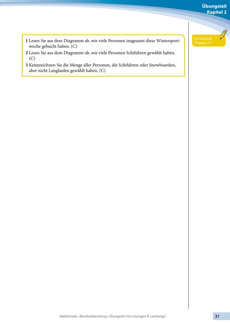 Berufsreifeprüfung Mathematik - Übungsteil mit Lösungen BFI