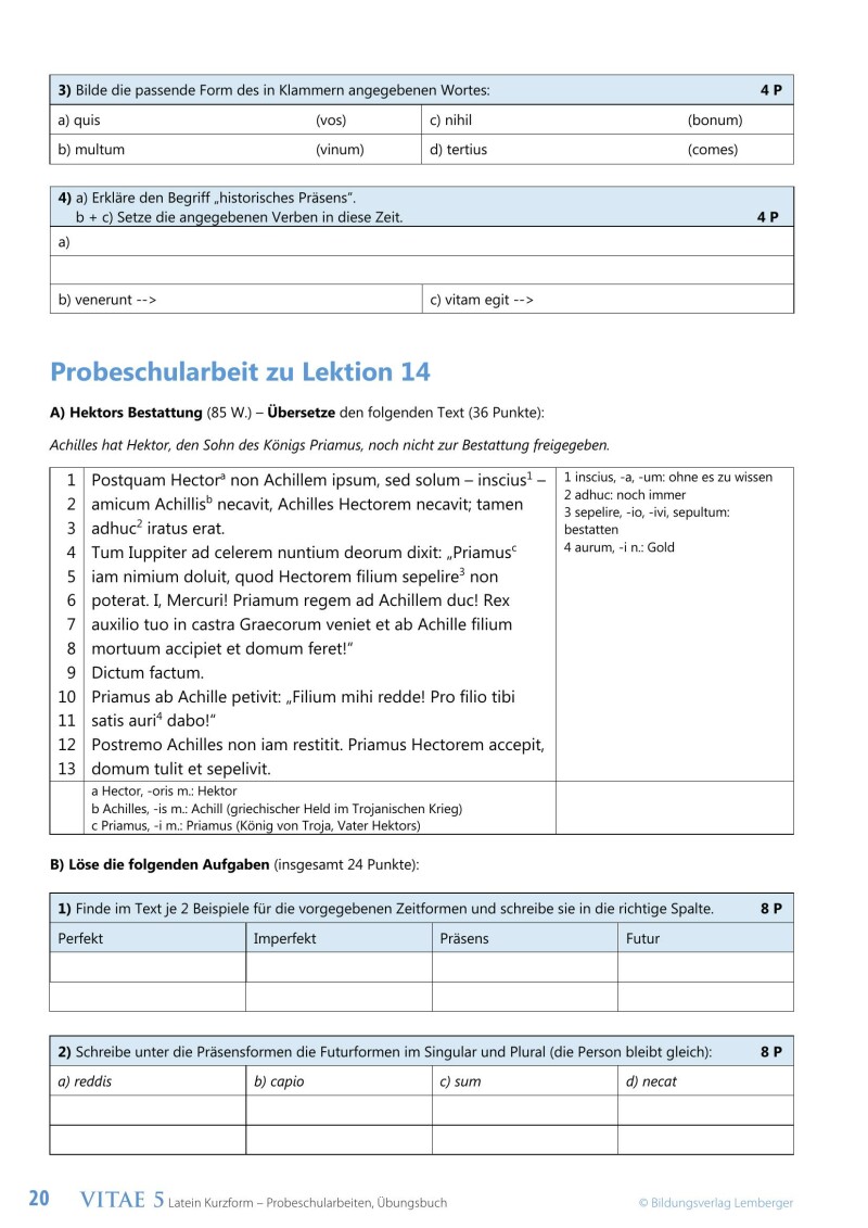 VITAE 5 / Probeschularbeiten