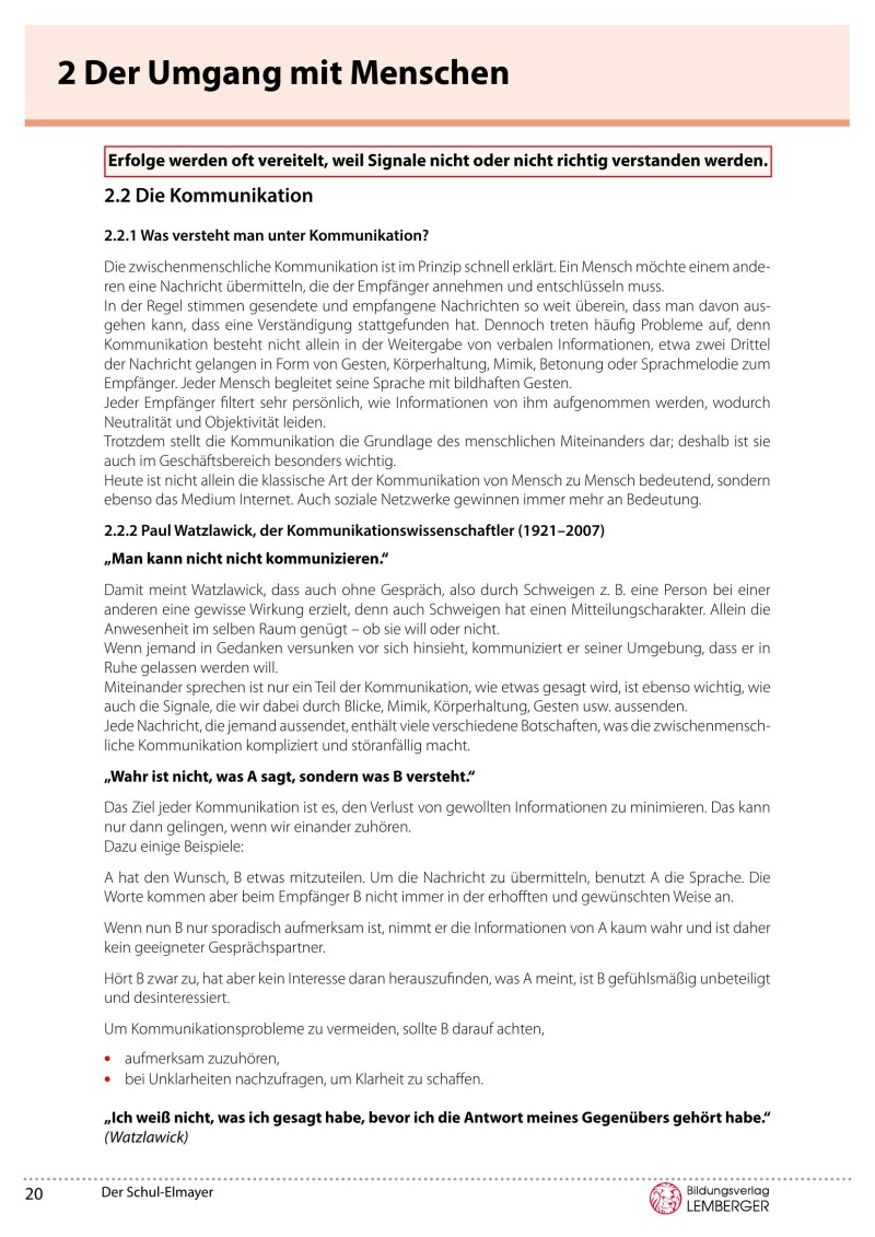 Der Schul-Elmayer - Oberstufe