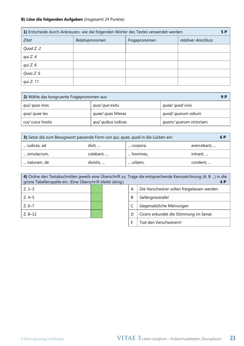 Vitae 3 / Probeschularbeiten