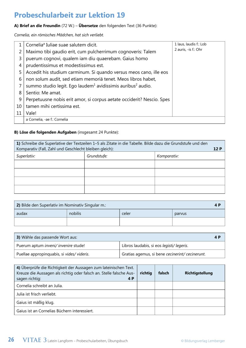 Vitae 3 / Probeschularbeiten