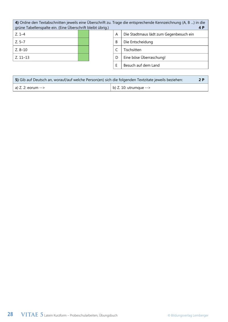 VITAE 5 / Probeschularbeiten