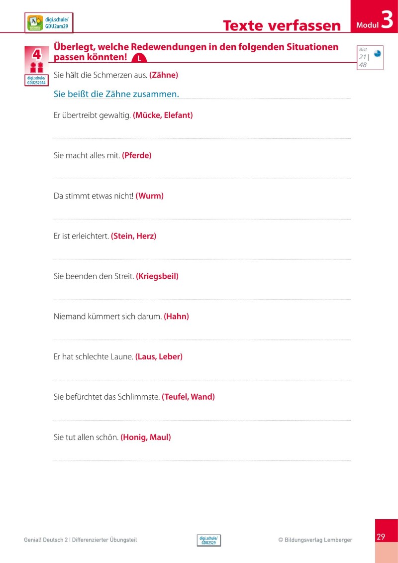 Genial! Deutsch 2 – Sprachbuch IKT / Lehrbuch Classic – Differenzierter Übungsteil