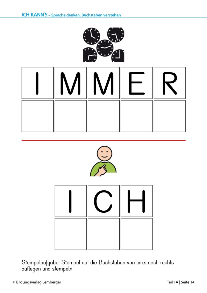 METACOM-Schulbuch Ich kann’s – Sprache denken, Buchstaben verstehen 1A – kognitive Entwicklung LP’23