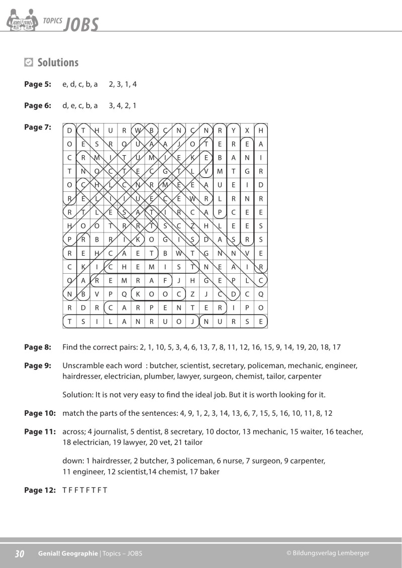 Genial! GW 3 – topics 3: Jobs
