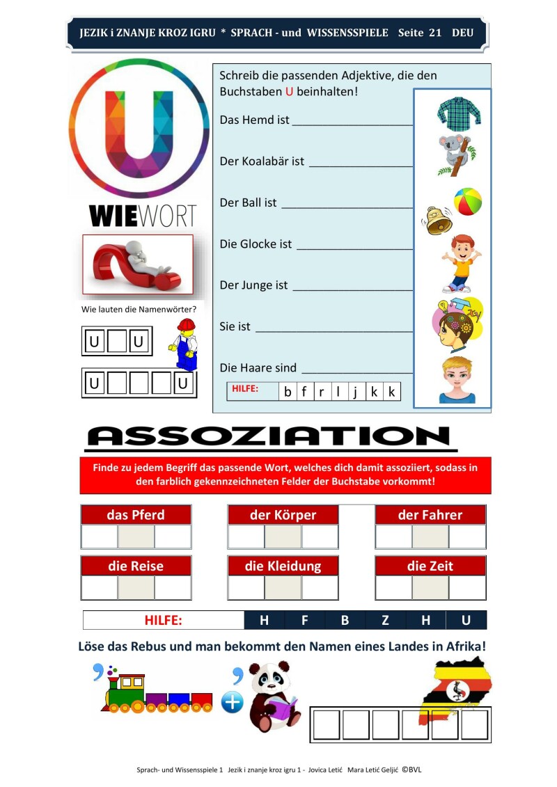 "Sprach- und Wissensspiele 1"/“Jezik i znanje kroz igru 1“