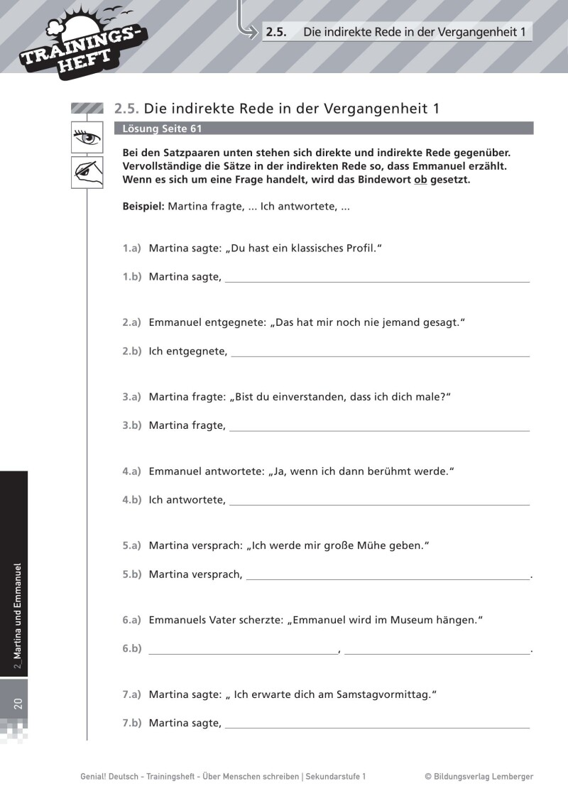 Genial! Deutsch – Trainingsheft Über Menschen schreiben: Schriftlich erzählen – Sek 1