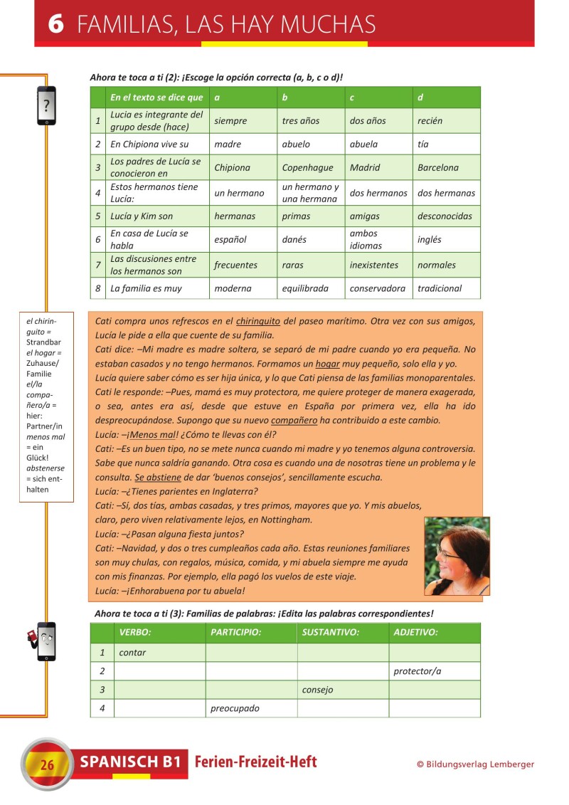 Ferien-Freizeit-Heft Spanisch B1
