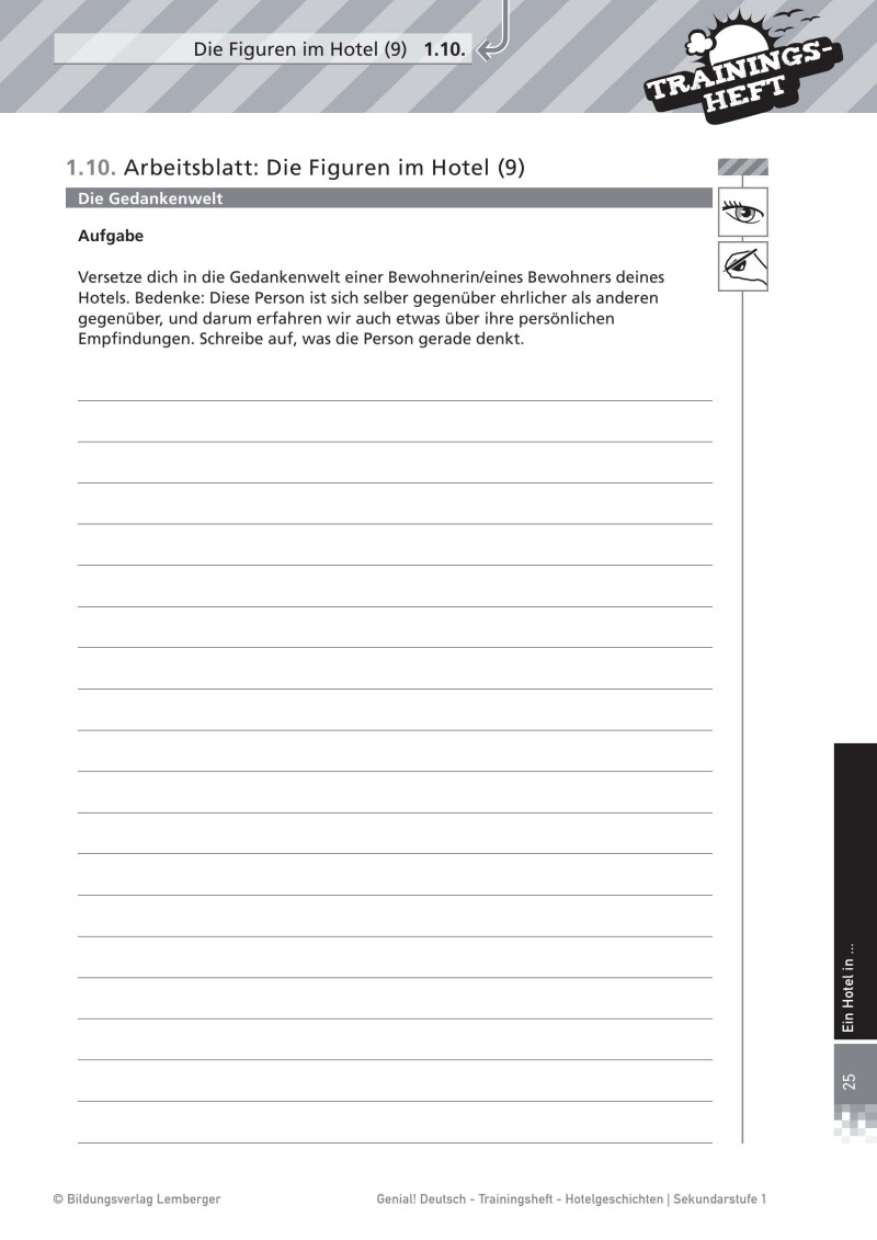 Genial! Deutsch – Trainingsheft Projekt Roman: Hotelgeschichten – Sek 1