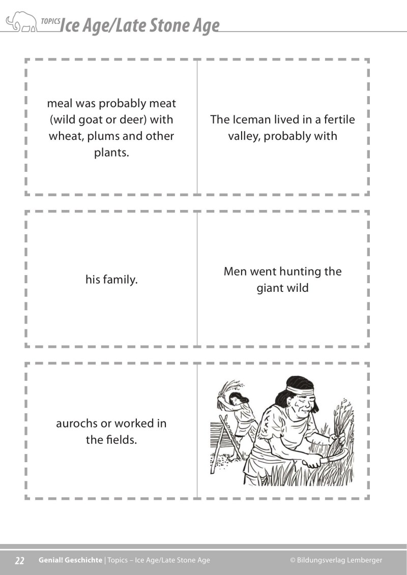 Genial! Geschichte 2 – topics 1: Ice Age – Neanderthal Man – Ötzi, the Iceman