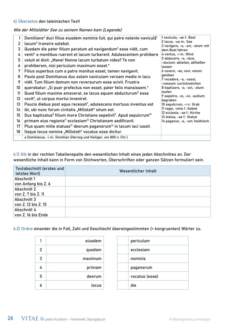Vitae 6 / Ferienheft / Übungsbuch