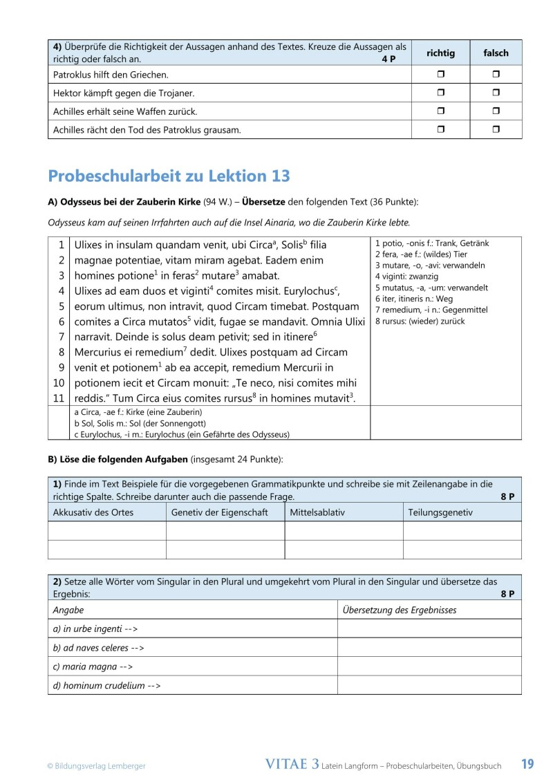 Vitae 3 / Probeschularbeiten