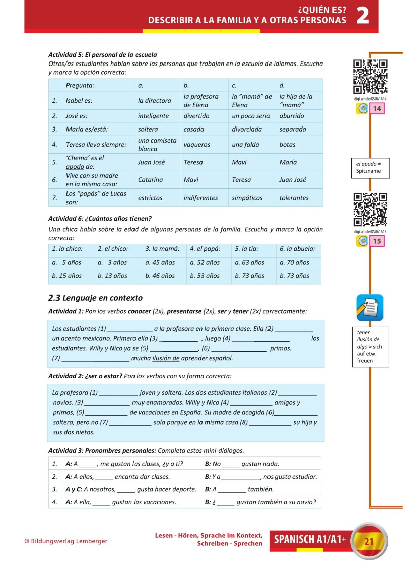 Spanisch A1/A1+ Hören-Lesen _Übungsbuch inkl. Audio-CD